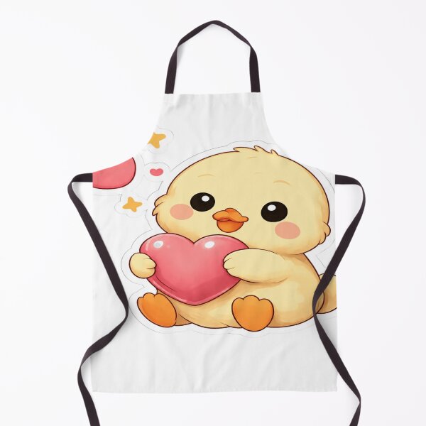 Item preview, Cute Duck Holding Heart Sticker | Kawaii Yellow Duck Love Cartoon | Adorable Chick Valentine Gift designed and sold by Kanvasly.