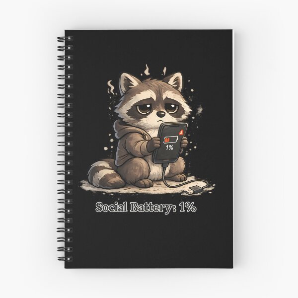 Item preview, Social Battery 1% Funny Raccoon | Introvert Meme Trash Panda T-Shirt designed and sold by Strange man.