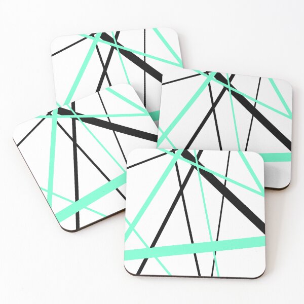 Item preview, Cool Mint-Green Diagonal Lines Black Accents designed and sold by taiche.