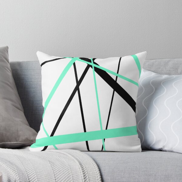 Item preview, Cool Mint-Green Diagonal Lines Black Accents designed and sold by taiche.