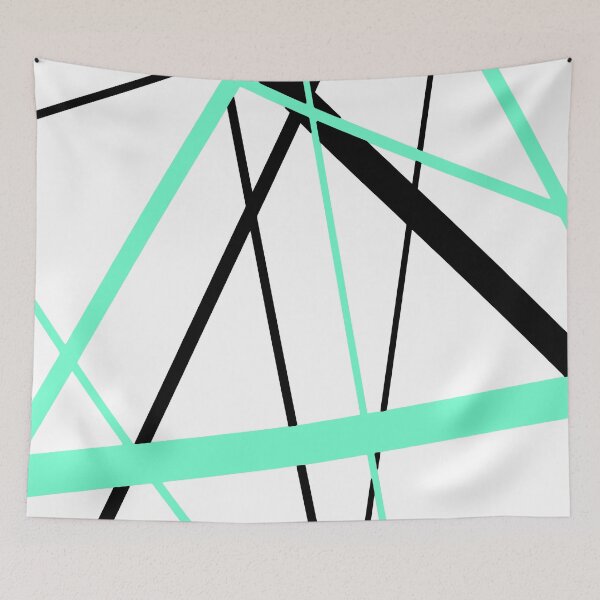 Item preview, Cool Mint-Green Diagonal Lines Black Accents designed and sold by taiche.