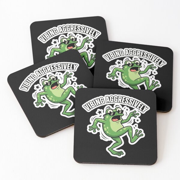 Item preview, Funny Vibing Aggressively Frog With Sunglasses designed and sold by Owcomm.