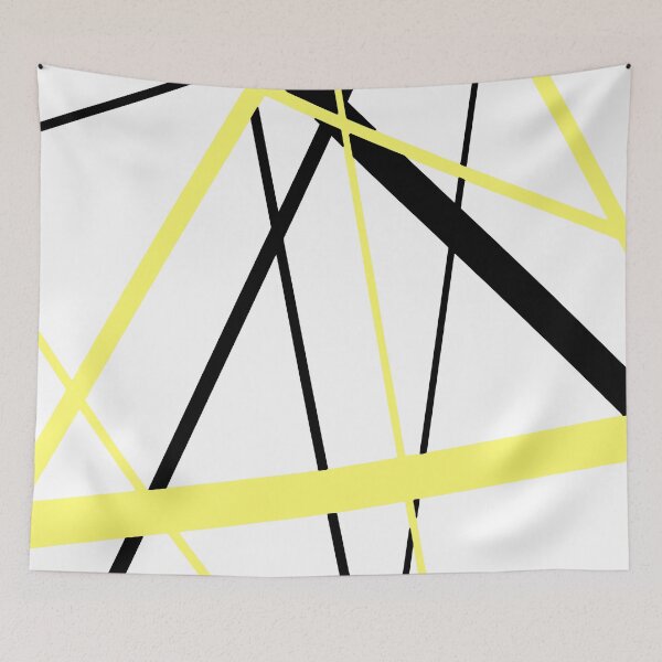 Item preview, Cool Pale Yellow Diagonal Lines Black Accents designed and sold by taiche.