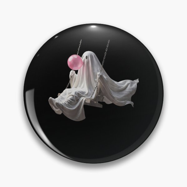 Item preview, Cute Ghost On Swing Funny Halloween Ghost Bubble Gum designed and sold by Apparel-Vortex.