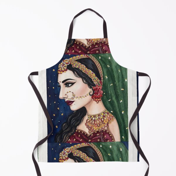 Item preview, Indian Traditional Bride Portrait Art | Rajasthani Bridal Jewelry Illustration | Elegant Desi Woman Painting designed and sold by Bhaskar Digital Art.
