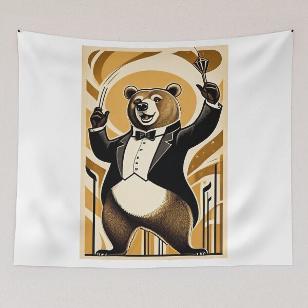 Aperçu de l'œuvre Art - Stylized Anthropomorphic Animal, Sophisticated Cabaret Scene créée et vendue par World-Pets.