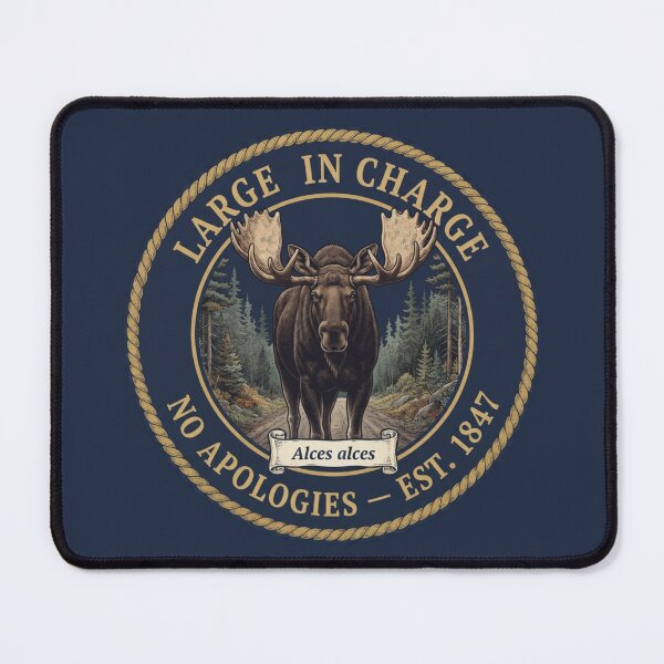Item preview, Large in Charge No Apologies Moose Club Humor Badge designed and sold by CalmCapy Co.