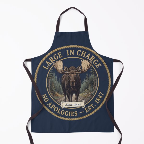 Item preview, Large in Charge No Apologies Moose Club Humor Badge designed and sold by CalmCapy Co.