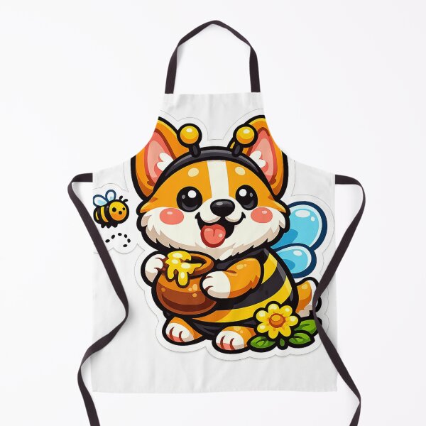 Item preview, Cute Bee Corgi Sticker | Kawaii Puppy in Bumblebee Costume with Honey Pot designed and sold by Kanvasly.