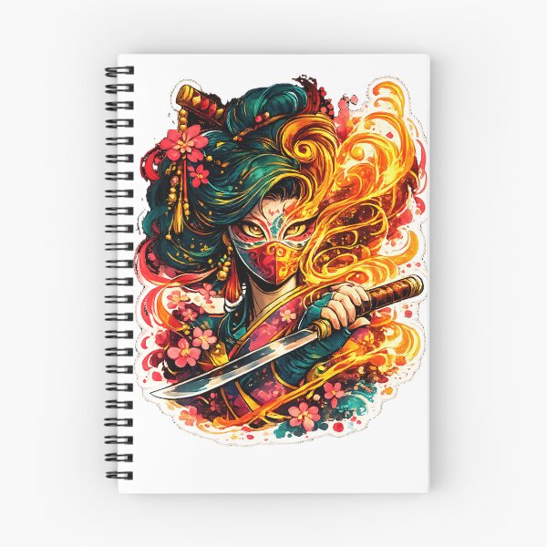 Item preview, Blazing Katana Kunoichi - Fire Samurai Assassin designed and sold by Jaideep Walia.