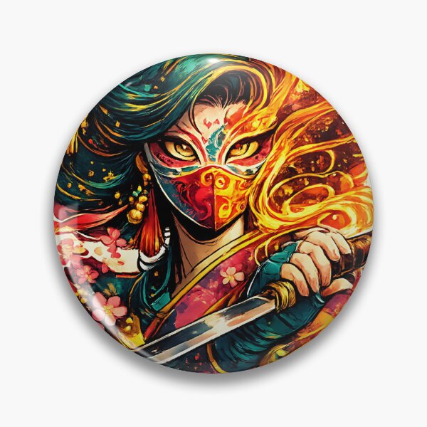 Item preview, Blazing Katana Kunoichi - Fire Samurai Assassin  designed and sold by Jaideep Walia.