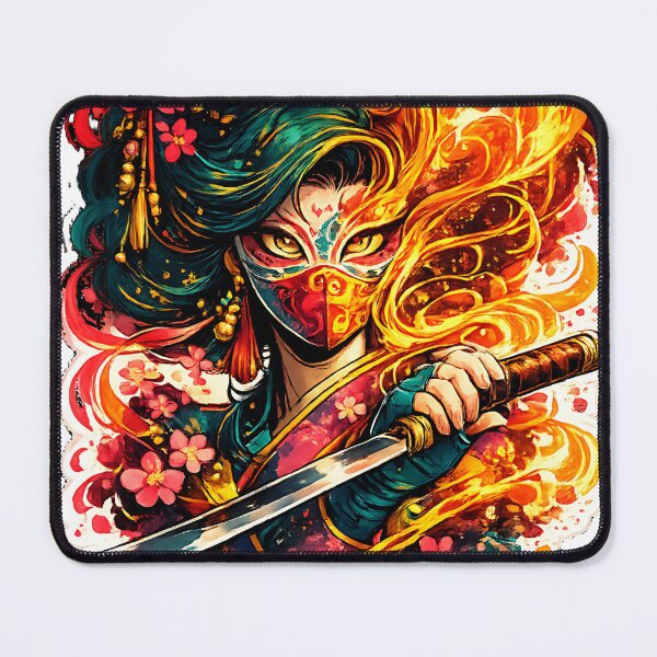 Item preview, Blazing Katana Kunoichi - Fire Samurai Assassin designed and sold by Jaideep Walia.