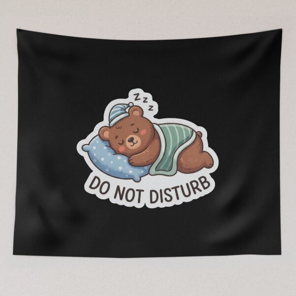 Item preview, Cute Sleeping Bear Do Not Disturb designed and sold by Owcomm.