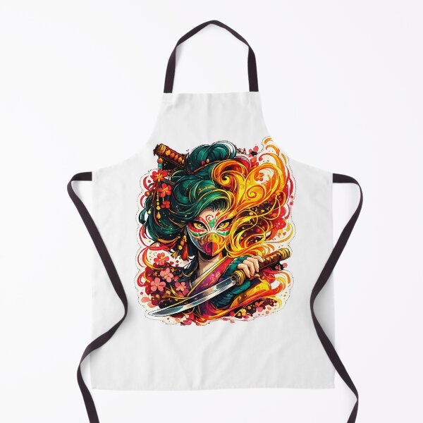 Item preview, Masked Kunoichi Samurai - Fiery Ninja Warrior Girl designed and sold by Jaideep Walia.