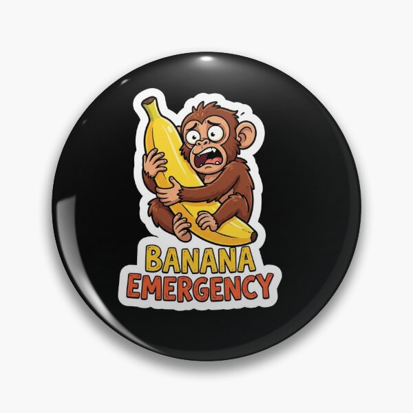 Item preview, Funny Panic Monkey Holding Giant Banana Emergency designed and sold by Owcomm.
