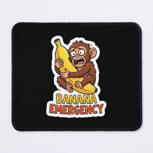 Item preview, Funny Panic Monkey Holding Giant Banana Emergency designed and sold by Owcomm.