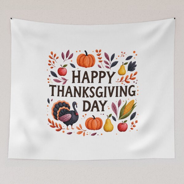Item preview, Happy Thanksgiving Day Cute Turkey & Pumpkin Watercolor Illustration | Cozy Autumn Fall Harvest Design designed and sold by Ramona-Gliga.