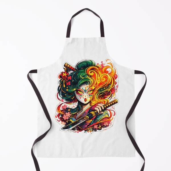 Item preview, Fiery Kunoichi Katana Warrior - Japanese Kabuki Samurai designed and sold by Jaideep Walia.