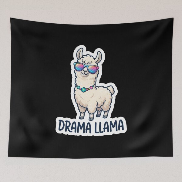 Item preview, Cool Llama Wearing Sunglasses And Floral Necklace designed and sold by Owcomm.