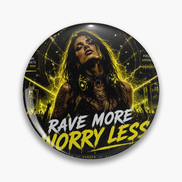 Item preview, Rave More Worry Less – Neon Yellow Hardcore Techno Vibes designed and sold by Peter Kaul.