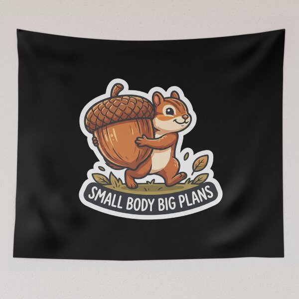 Item preview, Cute Squirrel Carrying Giant Acorn Small Body Big Plans designed and sold by Owcomm.