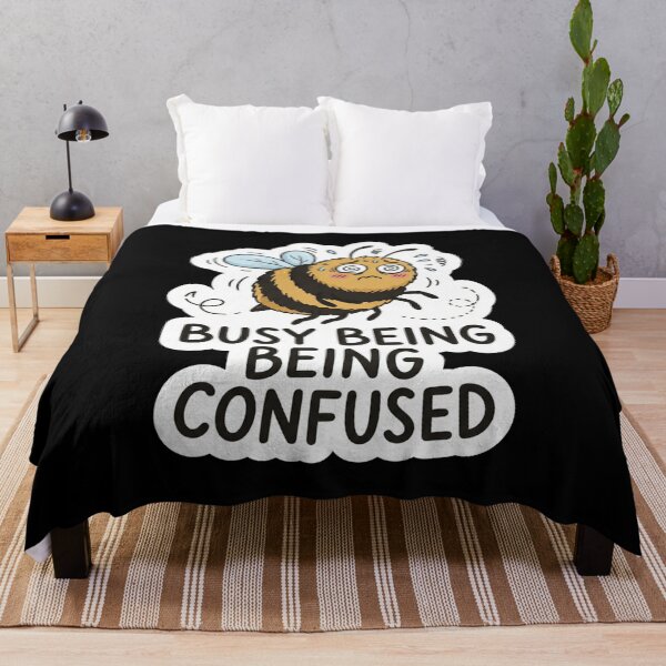 Item preview, Busy Being Confused Funny Bee Cartoon designed and sold by Owcomm.