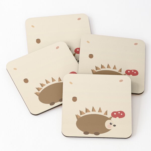 Item preview, Cottagecore Hedgehog - Autumn Wandering Leaves and Mushroom designed and sold by DkSpirit.