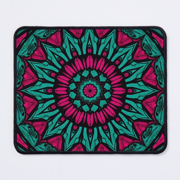 Item preview, Magenta Teal Stained Glass Mandala | Bohemian Geometric Pattern designed and sold by GrinGalore.