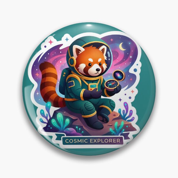 Item preview, Cosmic Explorer Red Panda Astronaut Sticker | Cute Galaxy Space Animal Cartoon designed and sold by Bhaskar Digital Art.