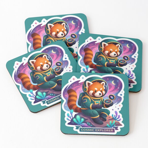 Item preview, Cosmic Explorer Red Panda Astronaut Sticker | Cute Galaxy Space Animal Cartoon designed and sold by Bhaskar Digital Art.