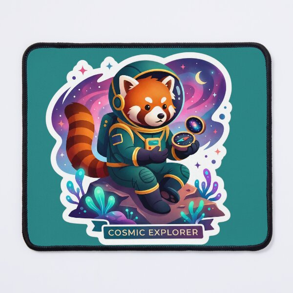 Item preview, Cosmic Explorer Red Panda Astronaut Sticker | Cute Galaxy Space Animal Cartoon designed and sold by Bhaskar Digital Art.