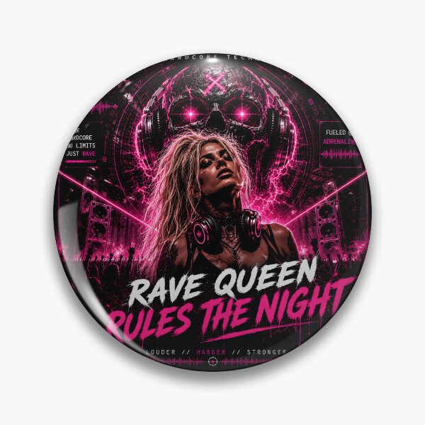 Item preview, Rave Queen Rules the Night – Neon Pink Hardcore Techno Artwork designed and sold by Peter Kaul.