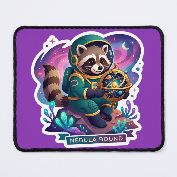 Item preview, Nebula Bound Raccoon Astronaut Sticker | Cute Space Explorer Art designed and sold by Bhaskar Digital Art.