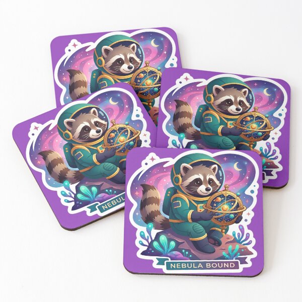 Item preview, Nebula Bound Raccoon Astronaut Sticker | Cute Space Explorer Art designed and sold by Bhaskar Digital Art.