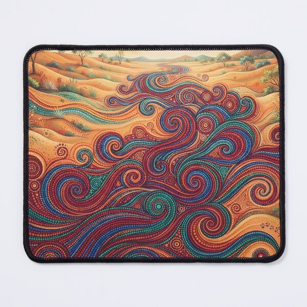 Item preview, Australian Dreaming River | Aboriginal Dot Art Desert Landscape designed and sold by GrinGalore.