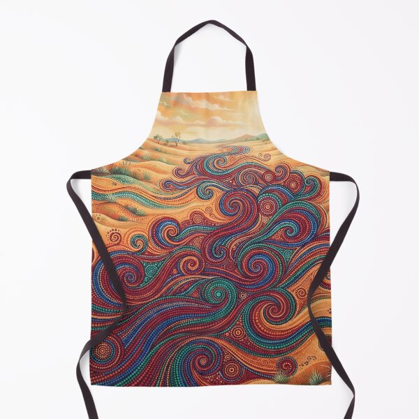 Item preview, Australian Dreaming River | Aboriginal Dot Art Desert Landscape designed and sold by GrinGalore.