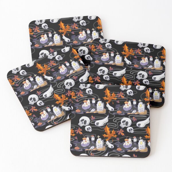 Item preview, Dark Gothic Halloween Cemetery Duck Seamless Pattern designed and sold by zanaxxer.