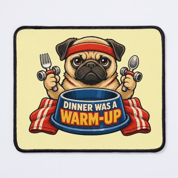 Item preview, Funny Food Obsessed Pug Workout Humor designed and sold by Gentlestate.