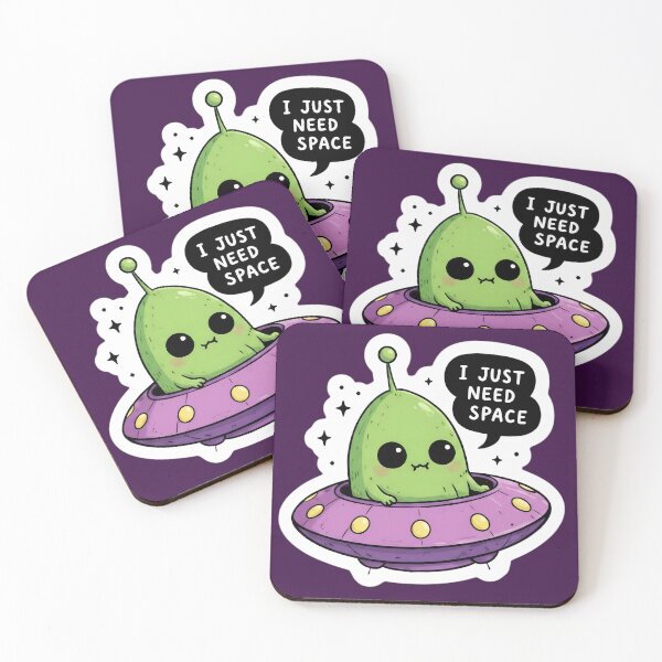 Item preview, UFO Funny Inappropriate I Just Need Space Cute Alien Sticker | Funny Kawaii UFO Cartoon Design designed and sold by Bhaskar Digital Art.