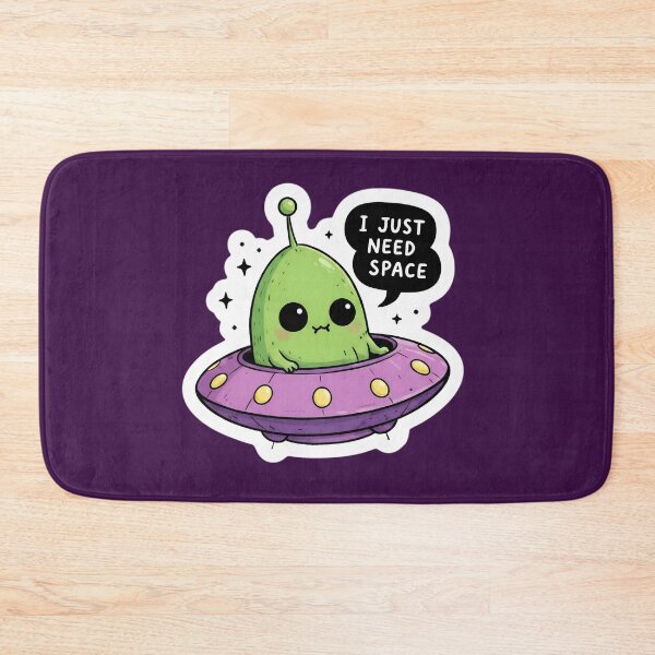 Item preview, UFO Funny Inappropriate I Just Need Space Cute Alien Sticker | Funny Kawaii UFO Cartoon Design designed and sold by Bhaskar Digital Art.