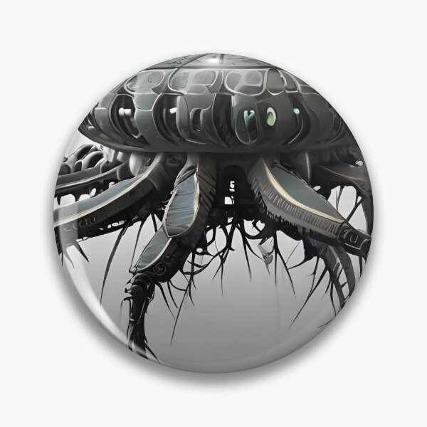 Item preview, UFO Futuristic Cyber Spider Robot | Dark Sci-Fi Mechanical Creature Art designed and sold by Bhaskar Digital Art.