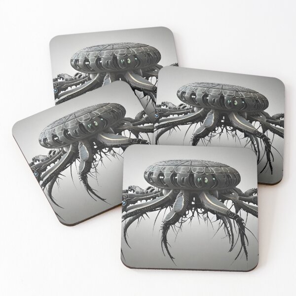Item preview, UFO Futuristic Cyber Spider Robot | Dark Sci-Fi Mechanical Creature Art designed and sold by Bhaskar Digital Art.