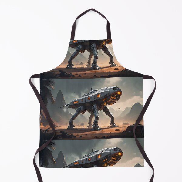 Item preview, UFO Futuristic Walking Robot Tank in Desert | Sci-Fi Mech Warrior Art designed and sold by Bhaskar Digital Art.