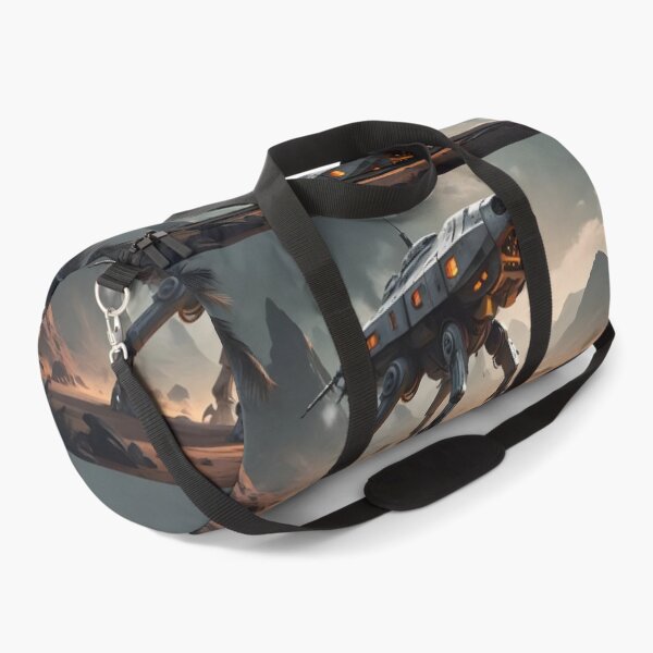 Item preview, UFO Futuristic Walking Robot Tank in Desert | Sci-Fi Mech Warrior Art designed and sold by Bhaskar Digital Art.
