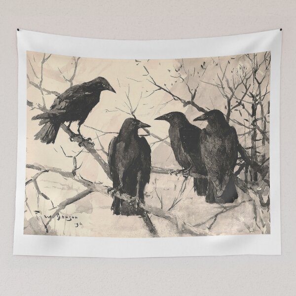 Item preview, Vintage Crows Ravens Winter Tree Gothic Art designed and sold by chaddillard.