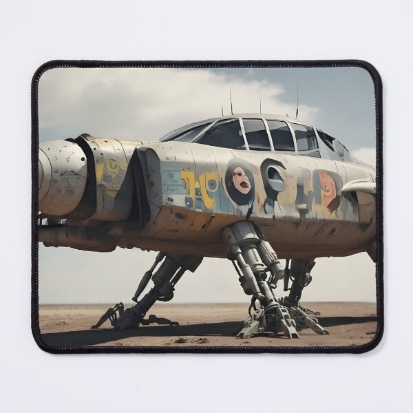 Item preview, UFO Futuristic Walking Aircraft in Desert | Sci-Fi Mechanical Beast | Post Apocalyptic Vehicle Art designed and sold by Bhaskar Digital Art.