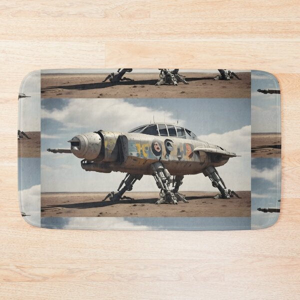 Item preview, UFO Futuristic Walking Aircraft in Desert | Sci-Fi Mechanical Beast | Post Apocalyptic Vehicle Art designed and sold by Bhaskar Digital Art.