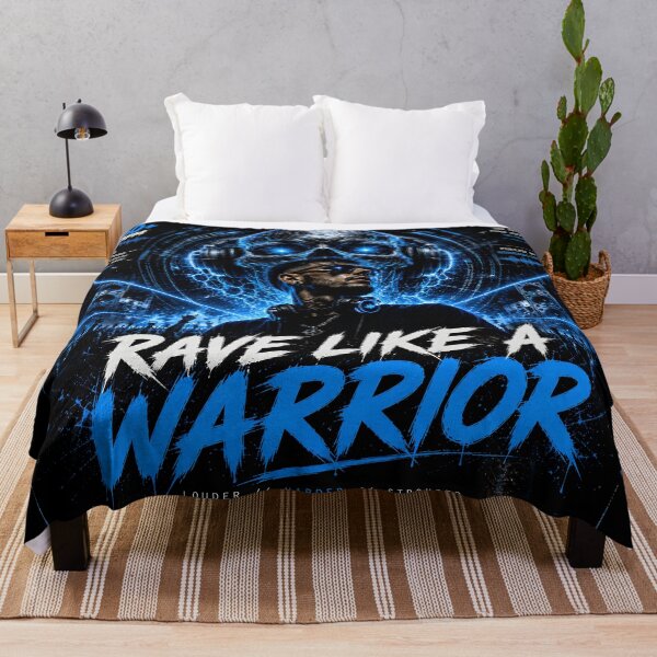 Item preview, Rave Like a Warrior – Neon Blue Hardcore Techno Artwork designed and sold by Peter Kaul.