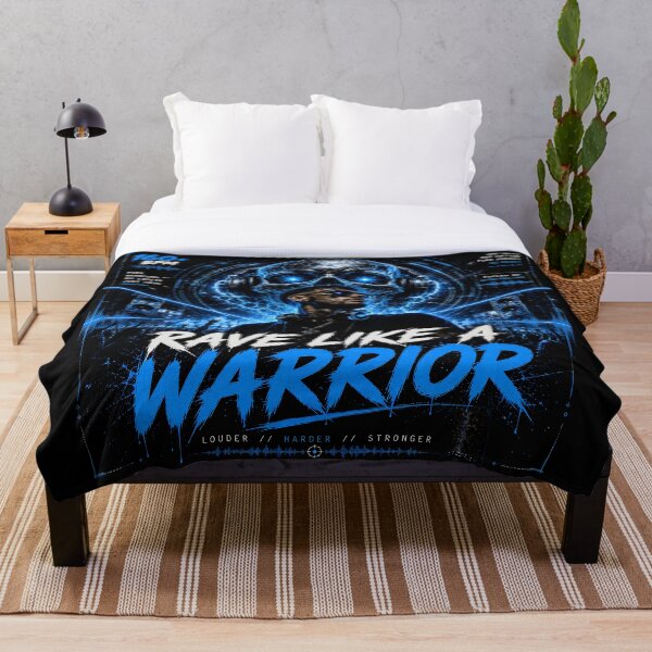 Item preview, Rave Like a Warrior – Neon Blue Hardcore Techno Artwork designed and sold by Peter Kaul.