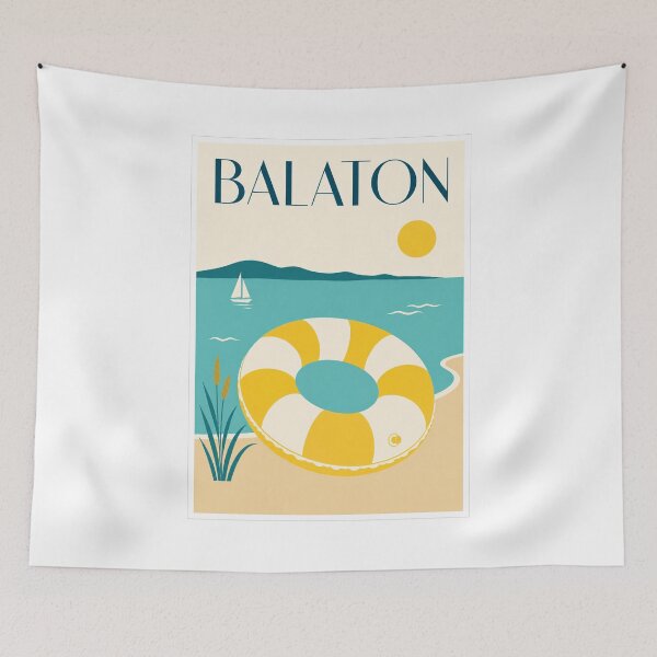 Item preview, Lake Balaton Inflatable Ring Travel Poster designed and sold by Beyond Destinations.